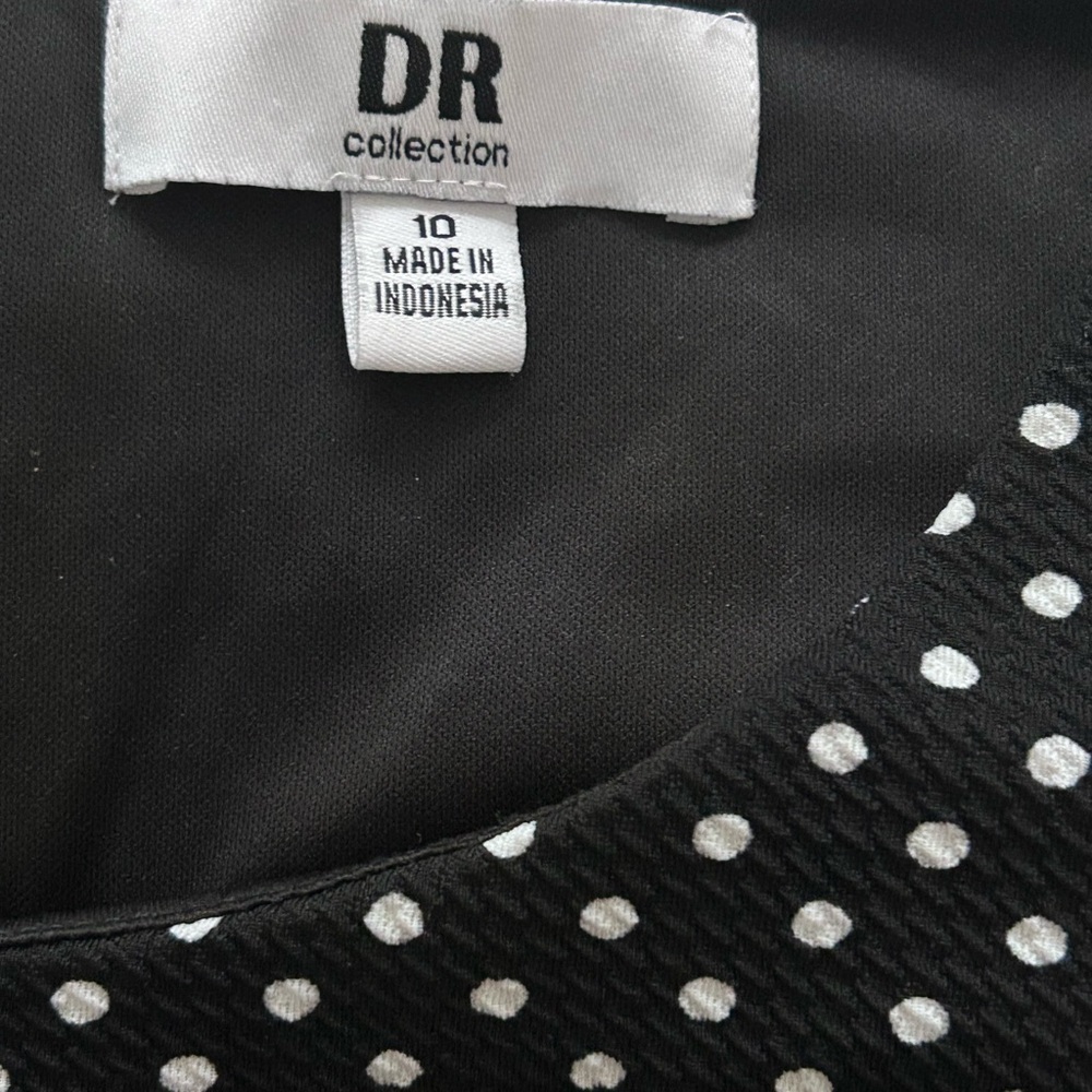 Polka Dot Sleeveless Midi Spring Wedding Guest Dress  Black & White Size 10 - Picture 8 of 9